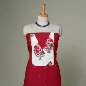 Jacquard weave cotton patchwork unstitched kurta material