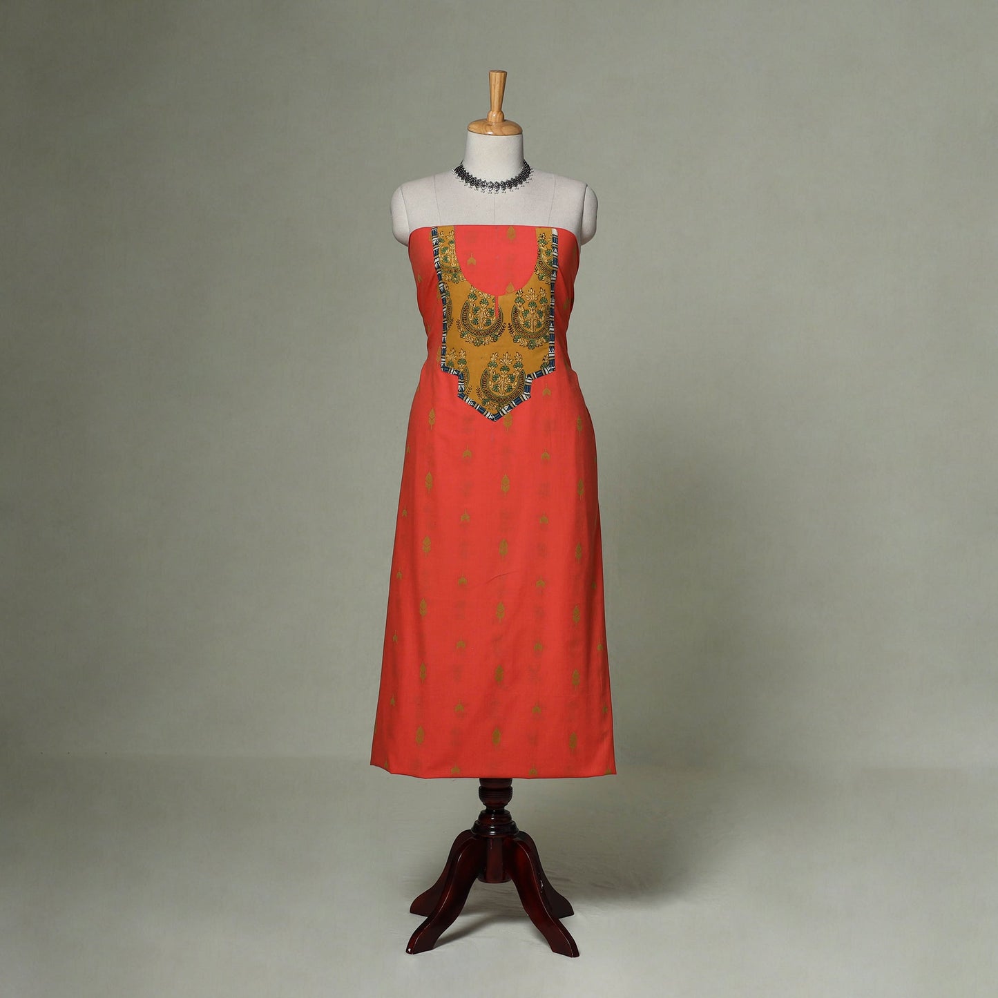 Jacquard weave cotton patchwork unstitched kurta material