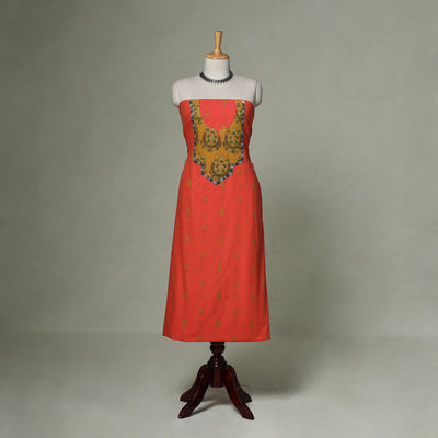 Jacquard weave cotton patchwork unstitched kurta material