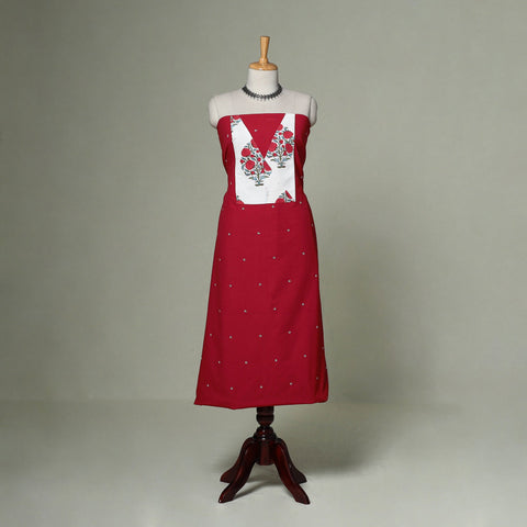 Jacquard weave cotton patchwork unstitched kurta material