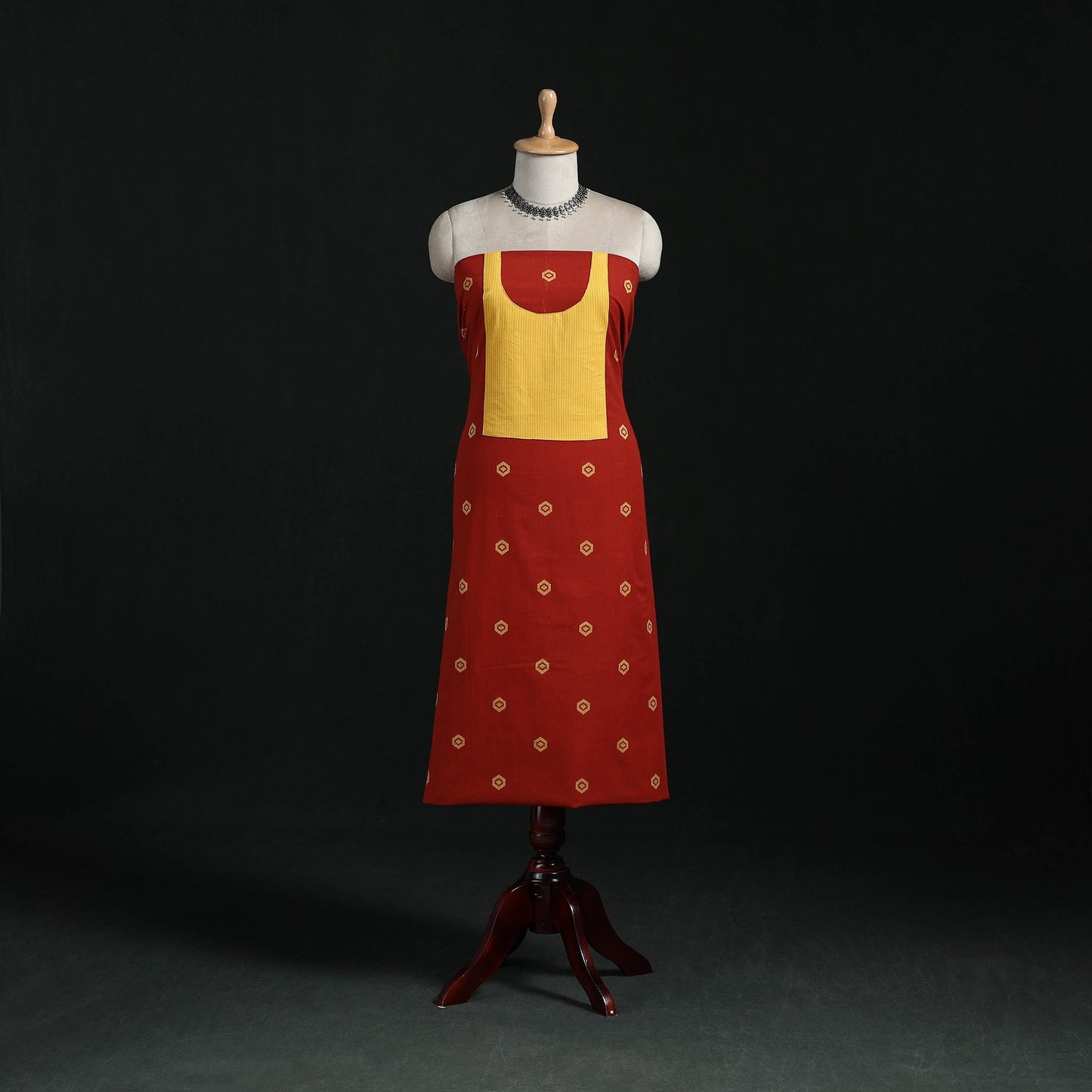 Jacquard weave cotton patchwork unstitched kurta material