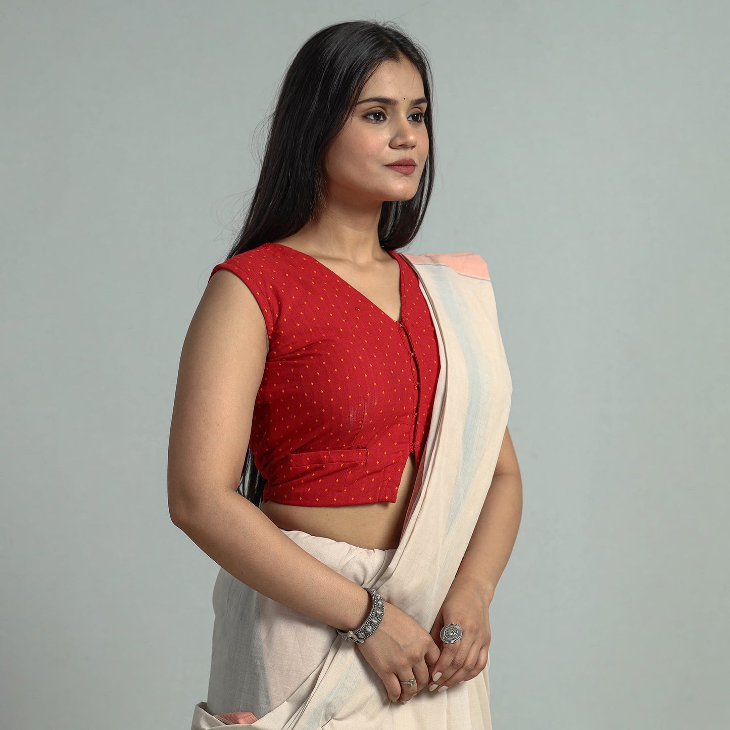 Buy Jacquard Weave Cotton Stitched Blouse 