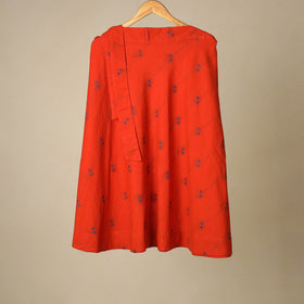 Jacquard weave cotton wrap around skirt 01 - handcrafted