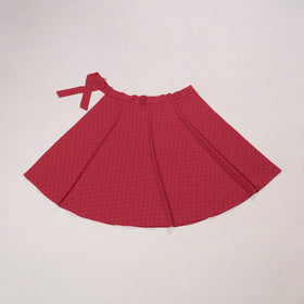Red - jacquard weave cotton wrap around skirt 33