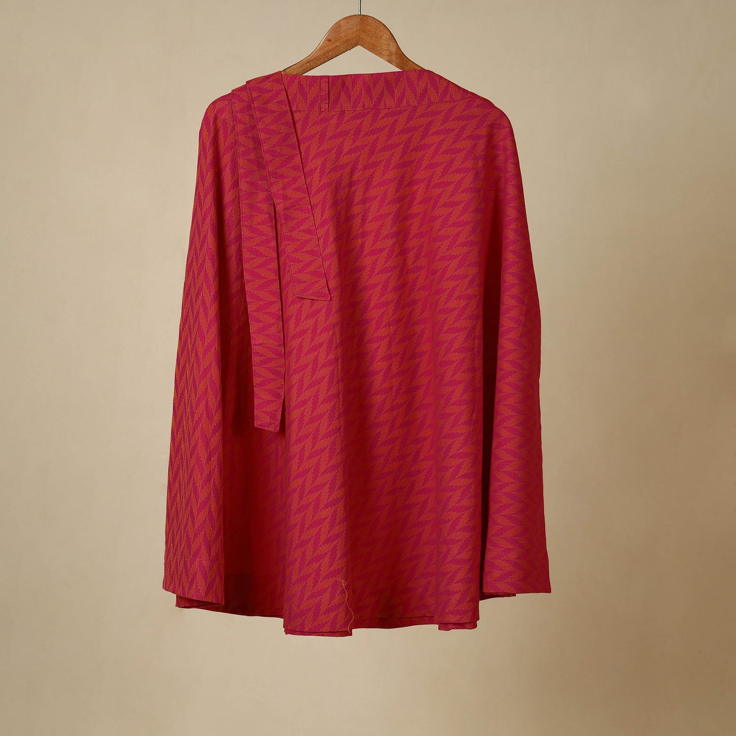 Red - jacquard weave cotton wrap around skirt 33