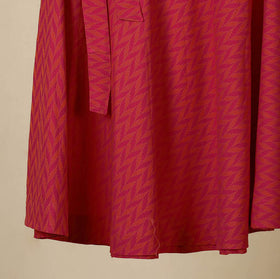 Red - jacquard weave cotton wrap around skirt 33