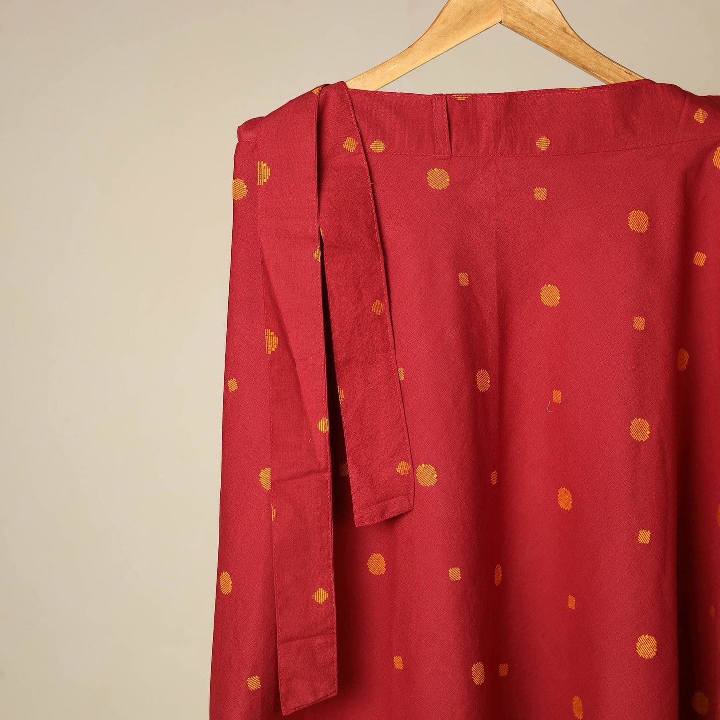 Jacquard weave cotton wrap around skirt 34 - handcrafted