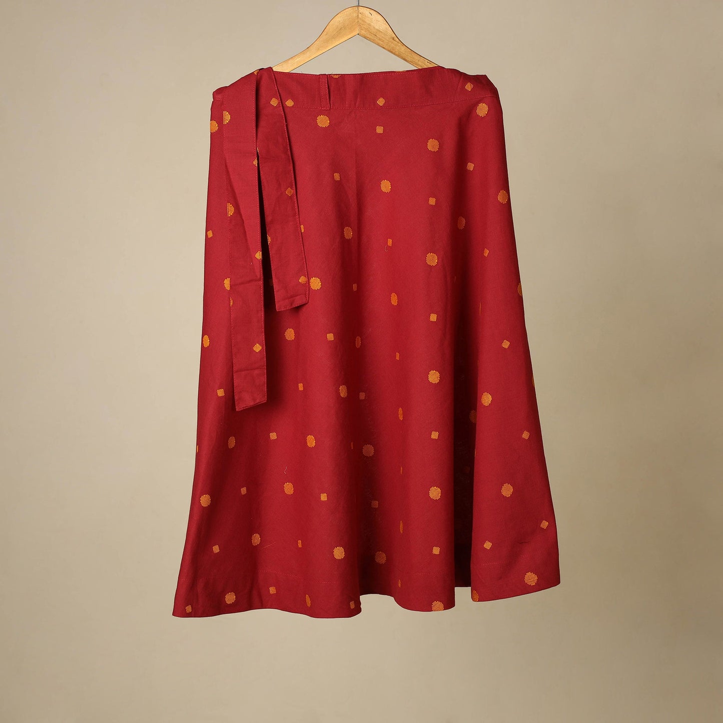 Jacquard weave cotton wrap around skirt 34 - handcrafted