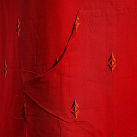 Buy Red Jacquard Weaving Cotton Apron with Pocket