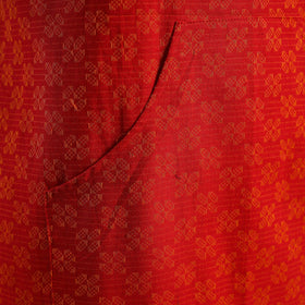 Red - jacquard weaving cotton apron with pocket 08