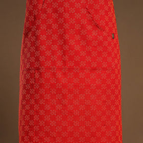 Red - jacquard weaving cotton apron with pocket 08