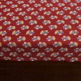 Red Jaipur Print Kantha Stitch Patchwork Cotton Bedsheet Set 