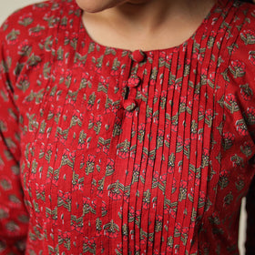  Jaipur Printed Cotton Pintuck Short Kurta 