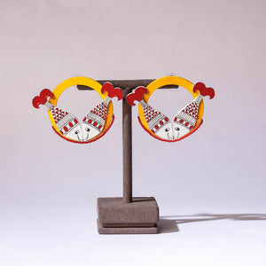 Jalpari - Madhubani Handpainted Wooden Earrings