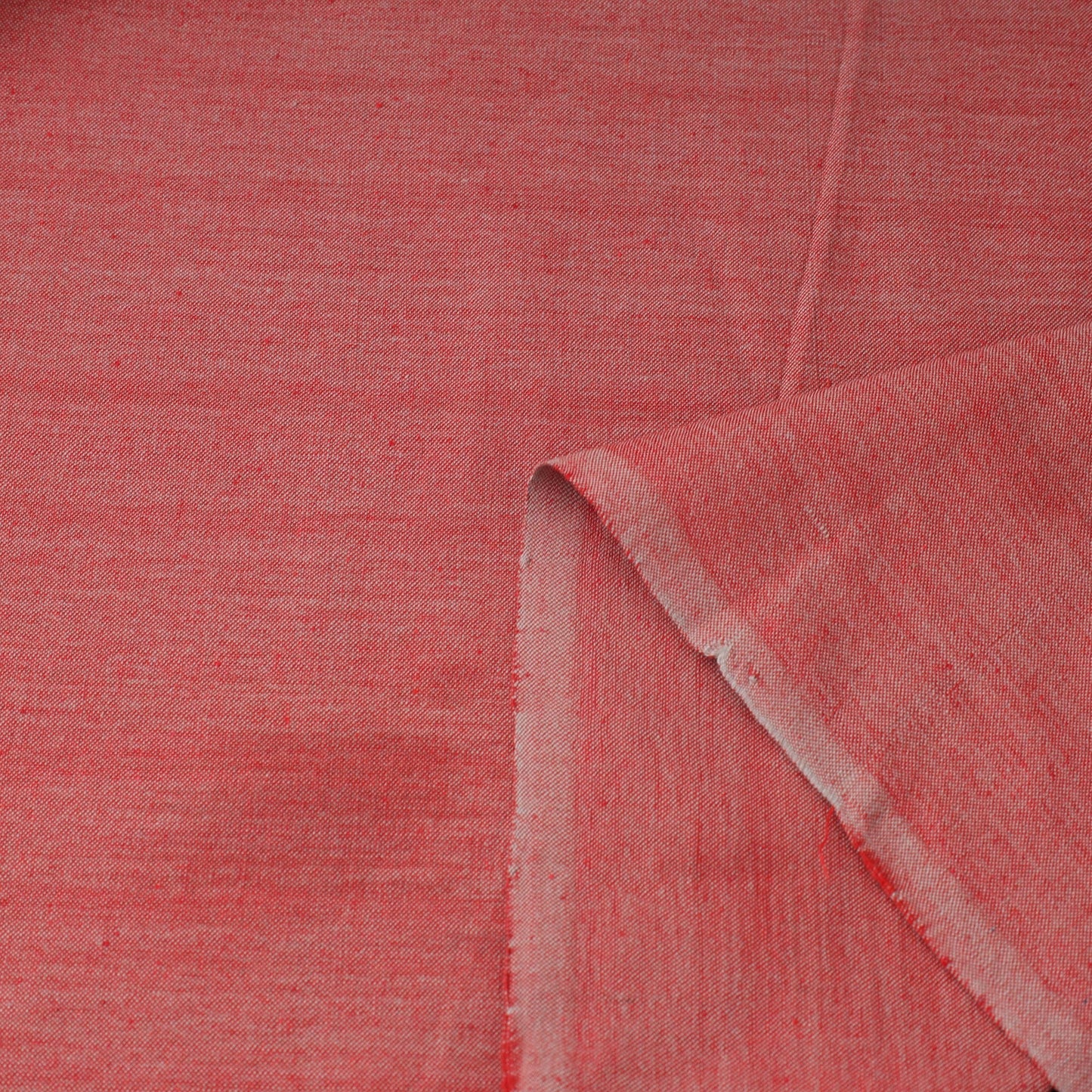 Buy Red Jhiri Pure Handloom Cotton Fabric
