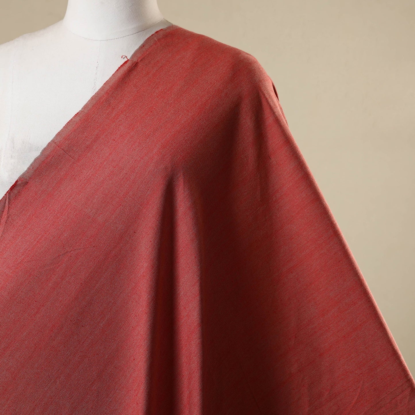 Red - jhiri pure handloom cotton fabric 01 - handcrafted