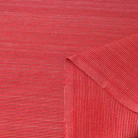  Red Jhiri Pure Handloom Cotton Fabric