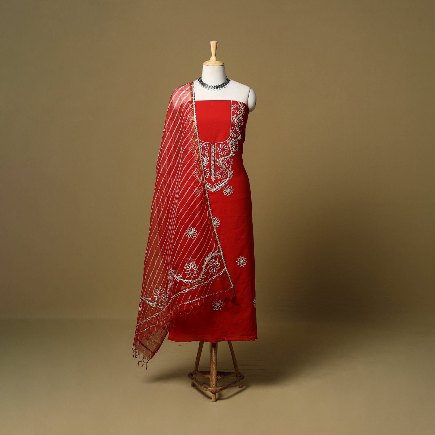 Kacchi gota patti work natural dyed pure cotton 3pc