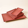 Red Kadam Haat Handmade Bamboo Cereal Tray (Set of 3)