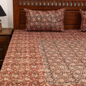 Kalamkari patchwork cotton bedsheet set 31 - handcrafted