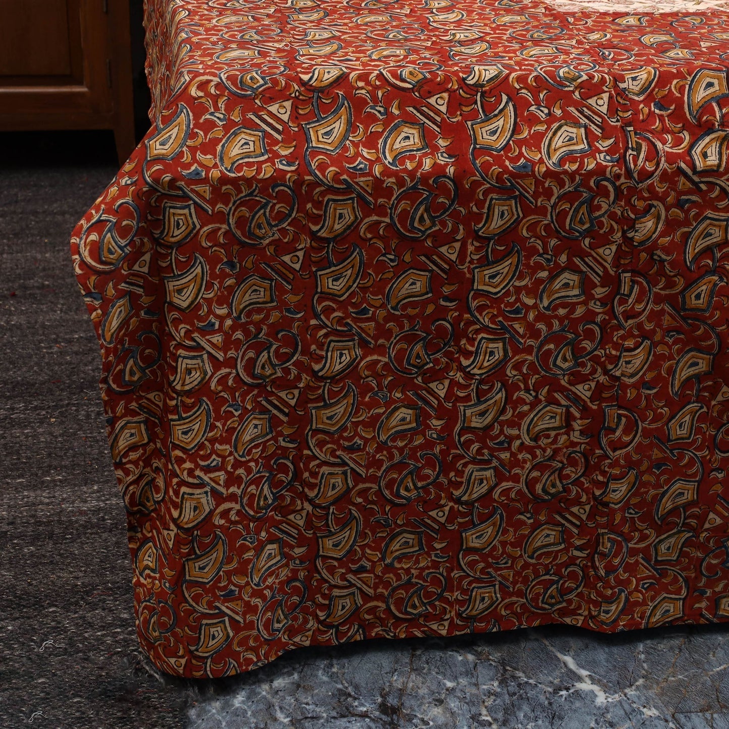Kalamkari patchwork cotton bedsheet set 25 - handcrafted