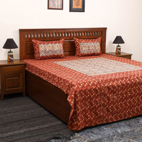 Kalamkari patchwork cotton bedsheet set 38 - handcrafted