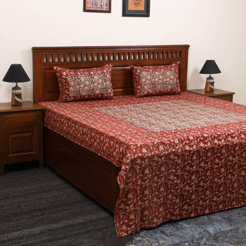 Kalamkari patchwork cotton bedsheet set 24 - handcrafted