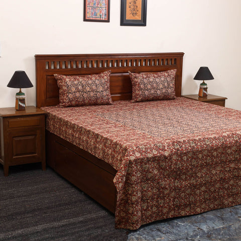 Kalamkari patchwork cotton bedsheet set 31 - handcrafted