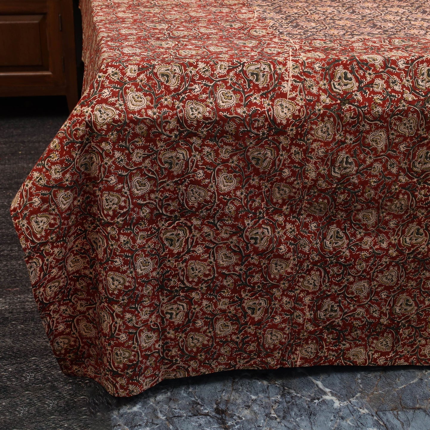 Kalamkari patchwork cotton bedsheet set 31 - handcrafted