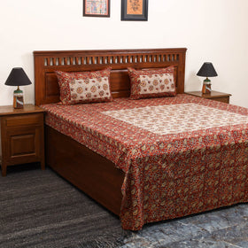 Kalamkari patchwork cotton bedsheet set 37 - handcrafted