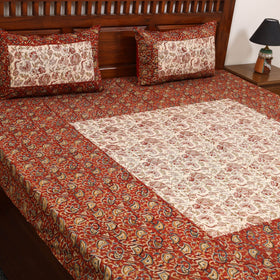 Kalamkari patchwork cotton bedsheet set 25 - handcrafted