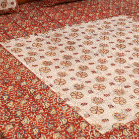 Kalamkari patchwork cotton bedsheet set 37 - handcrafted