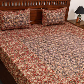 Kalamkari patchwork cotton bedsheet set 31 - handcrafted
