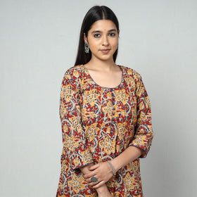  Kalamkari Block Printed Cotton Long Kurta For Women