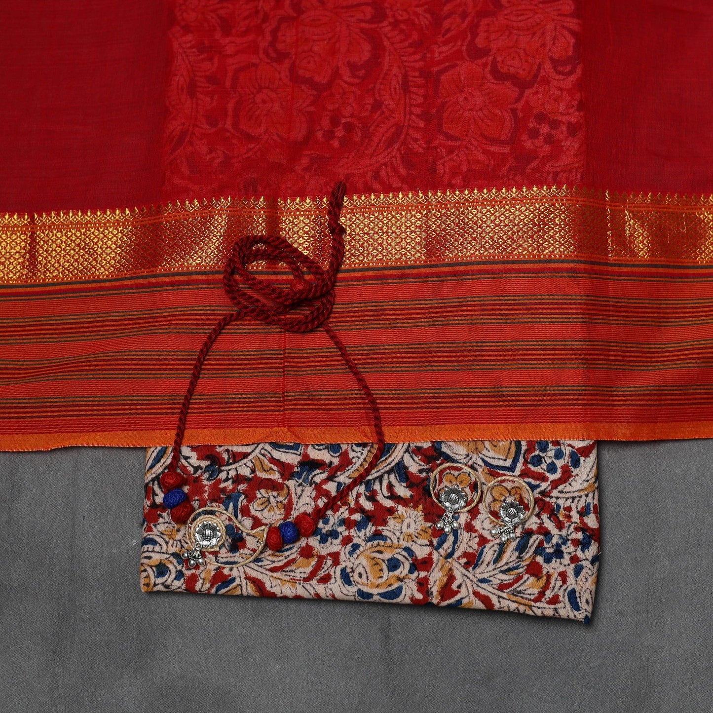 Kalamkari cotton 2pc unstitched dress material