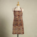 Red Kalamkari Block Print Cotton Apron with Pocket