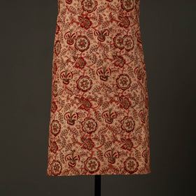  Beige Kalamkari Block Print Cotton Apron with Pocket