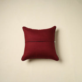 Red Kalamkari Block Print Cotton Cushion Cover