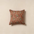 Red - kalamkari cotton cushion cover 07 - handcrafted