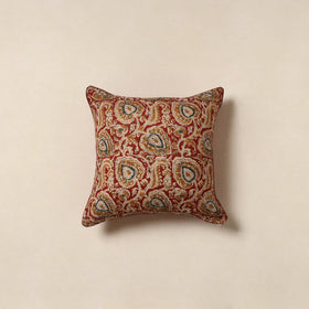 Red - kalamkari cotton cushion cover 07 - handcrafted