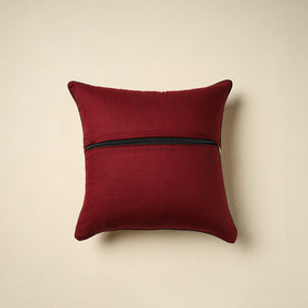 Red Kalamkari Block Print Cotton Cushion Cover