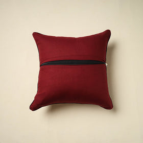 Red Kalamkari Block Print Cotton Cushion Cover