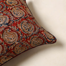 Red - kalamkari cotton cushion cover 93 - handcrafted