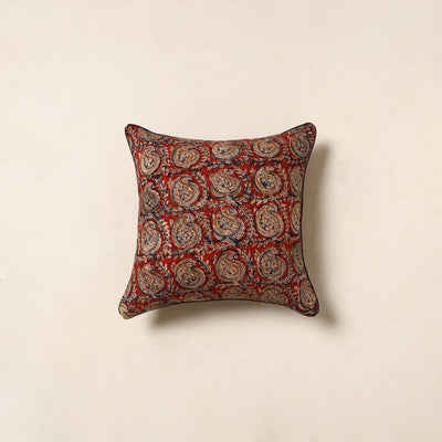 Red - kalamkari cotton cushion cover 93 - handcrafted