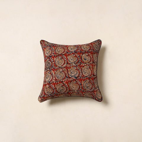 Red - kalamkari cotton cushion cover 93 - handcrafted
