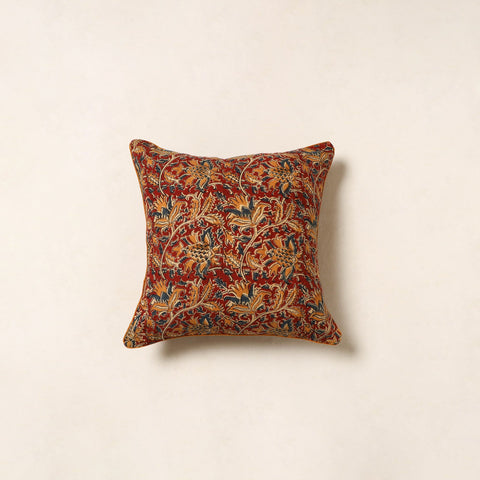 Red - kalamkari cotton cushion cover 94 - handcrafted