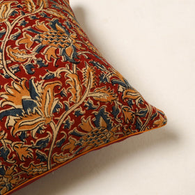 Red - kalamkari cotton cushion cover 94 - handcrafted