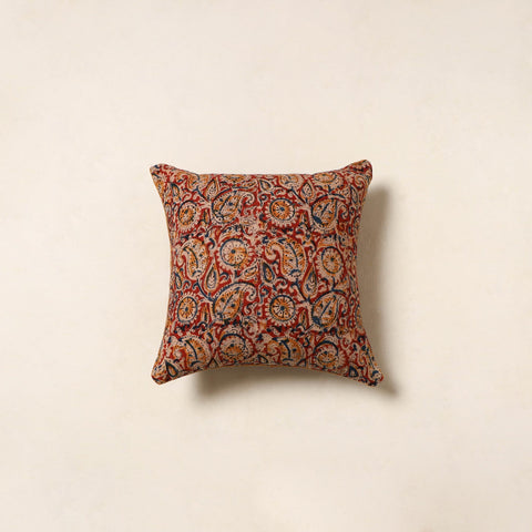 Red - kalamkari cotton cushion cover 96 - handcrafted