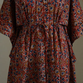 Red - kalamkari cotton kaftan (long) 54 - handcrafted