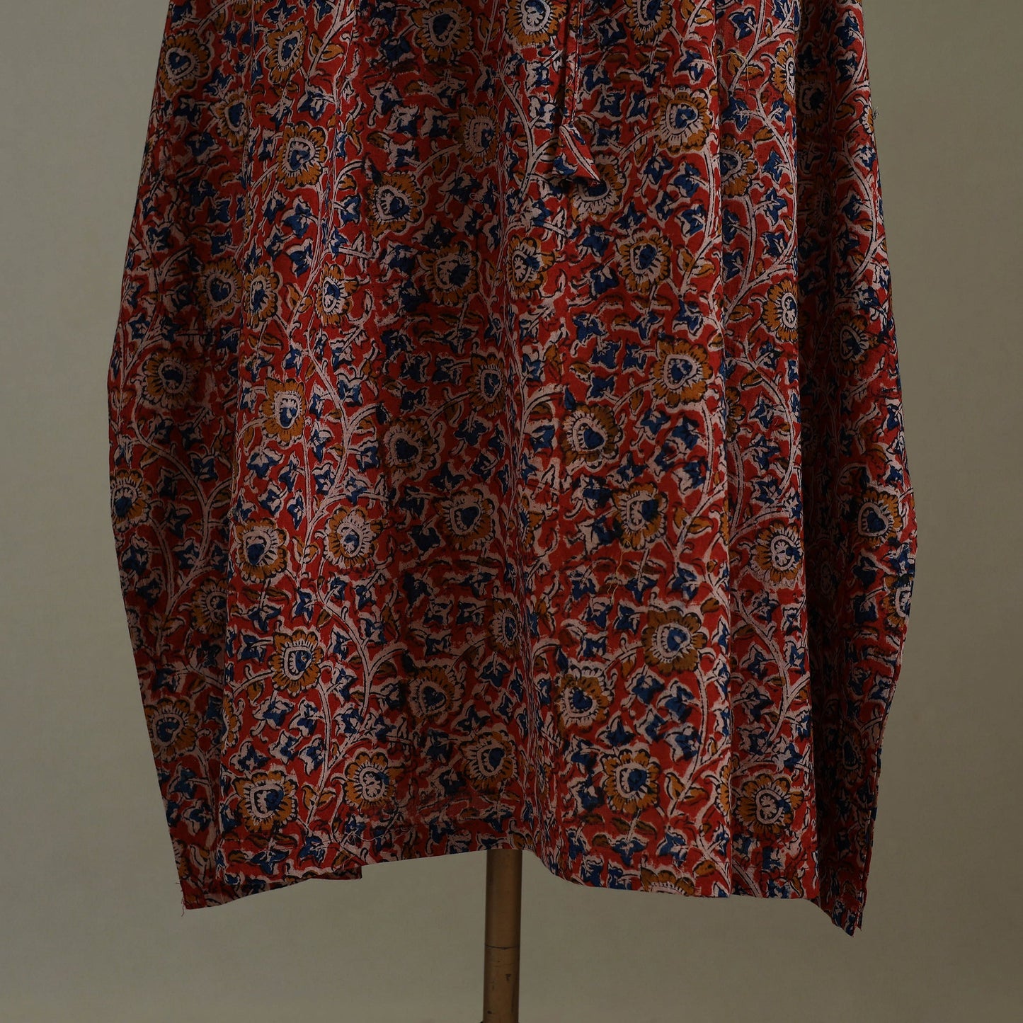 Red - kalamkari cotton kaftan (long) 54 - handcrafted